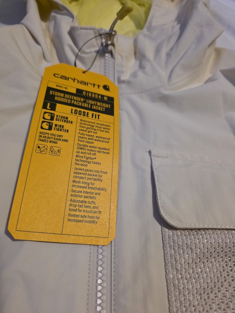 Carhartt Cream Storm Defender Light Weight Jacket - Picture 4 of 12